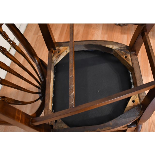 1920 Antique English Solid Walnut Shield-Back Set of Six Dining Chairs For Sale - Image 18 of 18