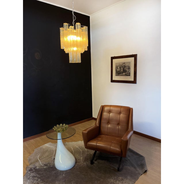 Murano Clear Amber & Gold Glass Tube Chandelier, 1990s For Sale - Image 11 of 16