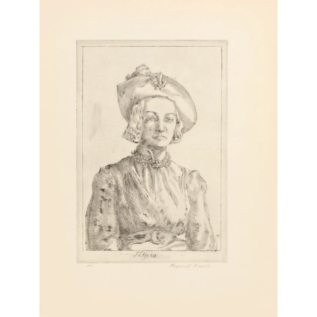 1939 After Reginald Marsh "Felicia", First Edition Period Offset Lithograph For Sale