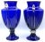Large Hollywood Regency Style Cobalt Blue Murano Glass Vases - a Pair For Sale In West Palm - Image 6 of 10