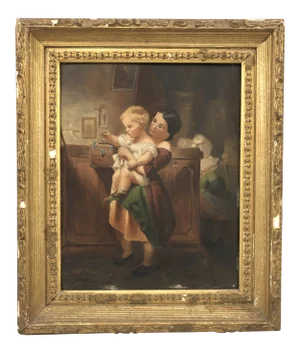 Antique Early 19 C. French Oil on Canvas Painting
