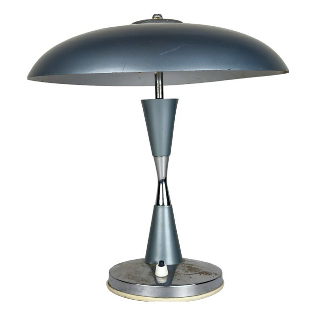 Industrial Grey Metal Desk Lamp, Italy, 1960s For Sale