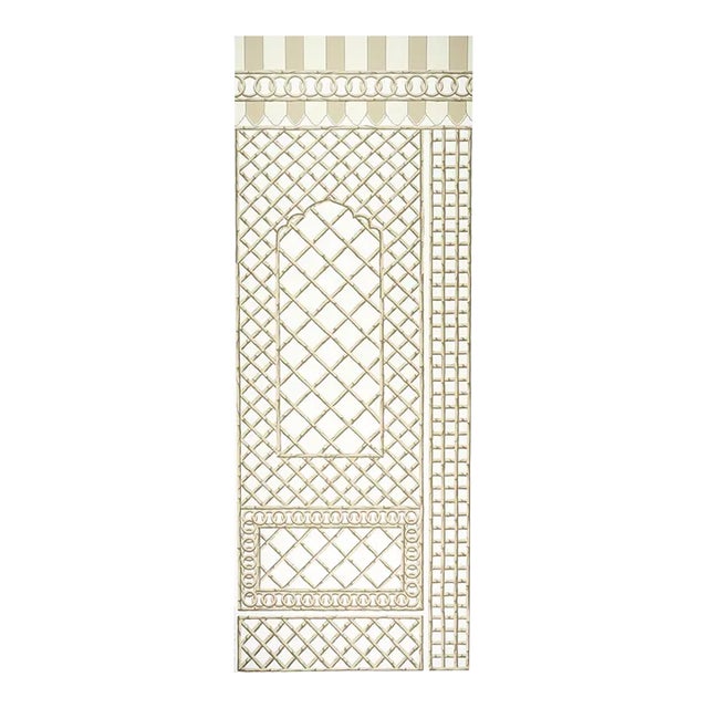 Schumacher x Marie-Anne Oudejans Bamboo Trellis Panel B in Neutral For Sale