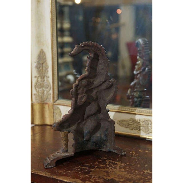 Late 19th Century Painted Cast Iron Door Stop Depicting Punch and His Dog, Toby For Sale - Image 5 of 8