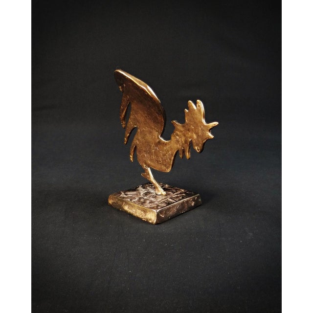 Cocorico Rooster Sculpture in Bronze by Yves Lohé, 1990s For Sale - Image 6 of 12