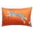 The House of Scalamandré Leaping Cheetah Lumbar Pillow, Clementine For Sale