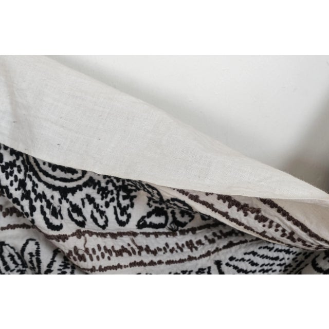 Textile Mid-19th Century Black Suzani Textile Art 4'8" X 5' For Sale - Image 7 of 8