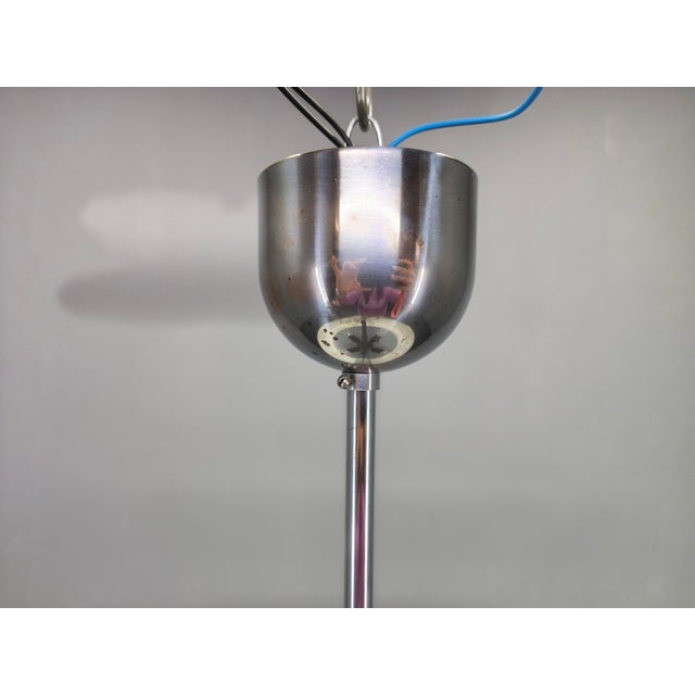 Silver Bauhaus UFO Pendant Lamp by Josef Hurka for Napako, 1930s For Sale - Image 8 of 13