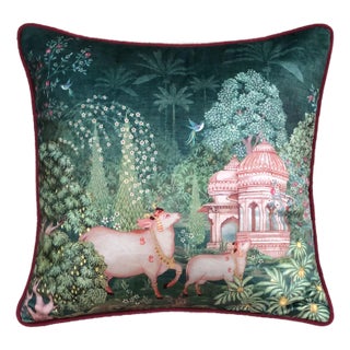 Traditional Throw Pillow Cover, Decorative Cushion Cover, Oriental Sofa Pillowcase for Couch, Bed & Living Room Decor For Sale