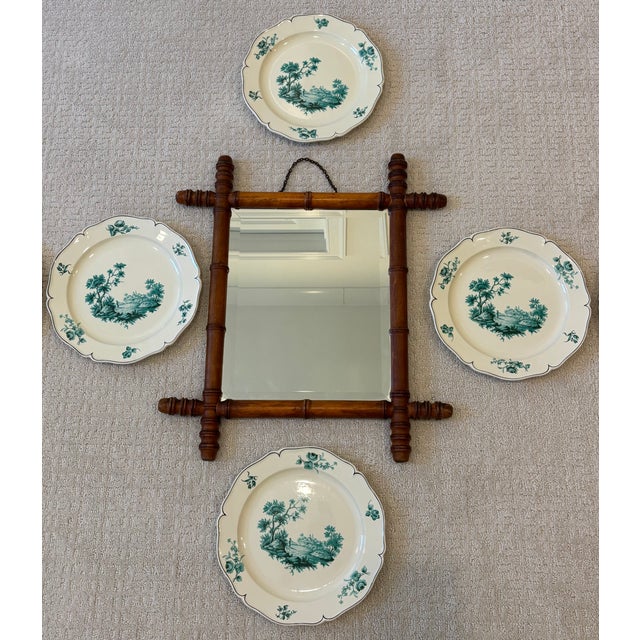 English Antique French Faux Bamboo Mirror For Sale - Image 3 of 18