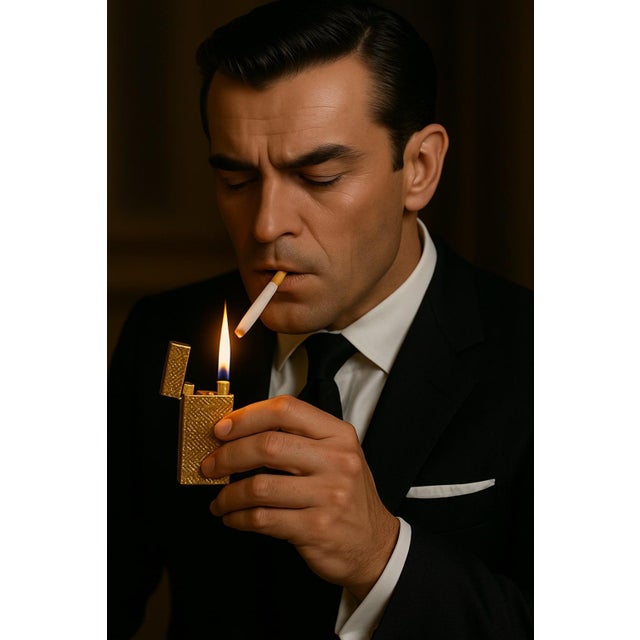 Vintage Dunhill Gold Plated Rare Cognac Marble Lacquer Lighter Original Case For Sale - Image 14 of 18