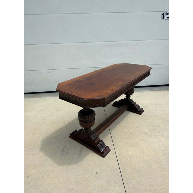 Jacobean Carved Walnut Console/Sofa Table For Sale - Image 9 of 10