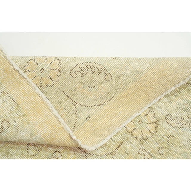 1970s Vintage Turkish Handmade Wool Cotton Beige Area Rug For Sale - Image 4 of 12