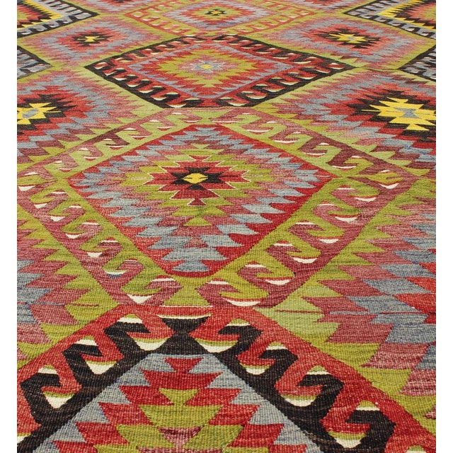 Red Vintage Turkish Kilim All-Over Design For Sale - Image 8 of 10