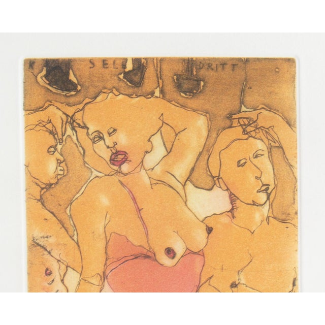 1990s 1993 Etching of Figures by Kurt Mair For Sale - Image 5 of 8