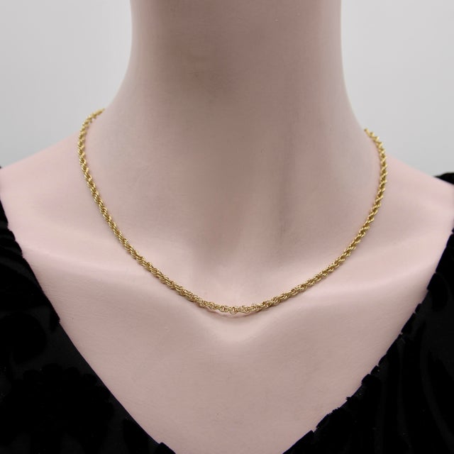 Vintage 14k Gold 18” Rope Chain For Sale In Los Angeles - Image 6 of 8