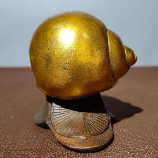 Vintage Gilt Bronze Snail Sculpture / Paperweight For Sale In Los Angeles - Image 6 of 9