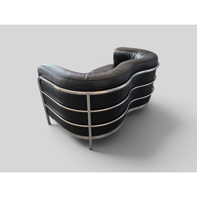 Italian Onda Black Leather Sofa by De Pas, Durbino and Lomazzi for Zanotta, 1995 For Sale - Image 17 of 18