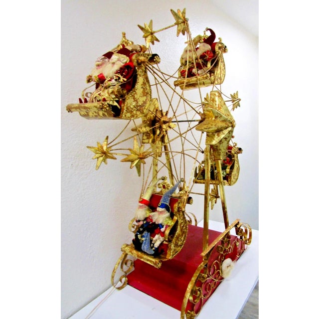 Rare Vintage Large Mark Roberts North Pole Ferris Wheel with Elves A 20th Century mixed media Christmas Ferris wheel...