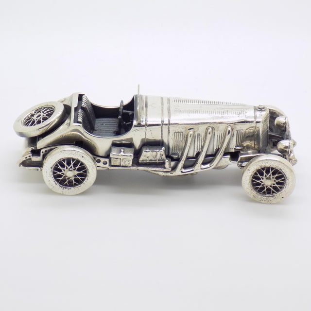 Vintage Italian Handmade Genuine Sterling Silver 925 Mercedes SSKL Classic Car Figurine, 1980s For Sale - Image 4 of 16