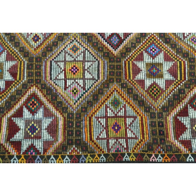 Star Designed Vintage Turkish Area Rug - 81"x140" For Sale - Image 10 of 13