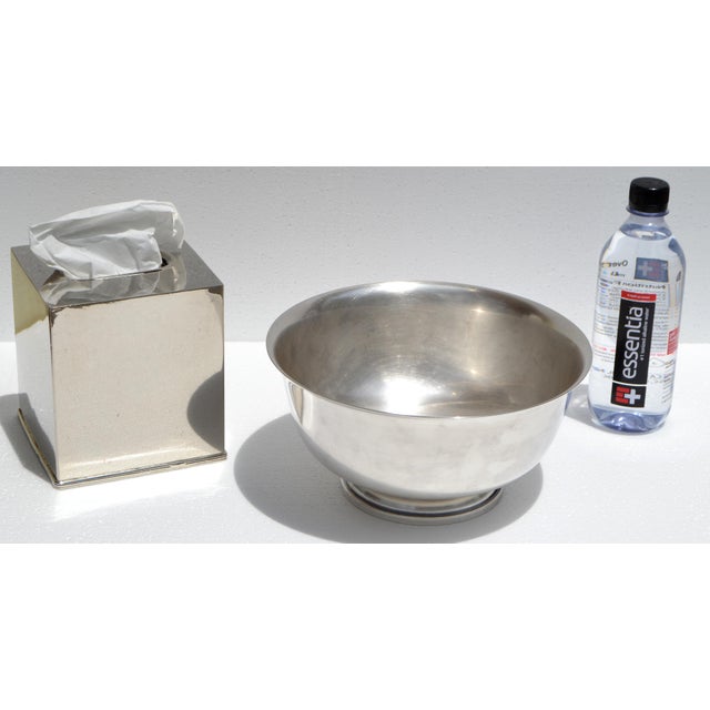 Paul Revere Mid 20th Century Art Deco Fisher Silversmiths Company Silver Plate Bowl Paul Revere For Sale - Image 4 of 16