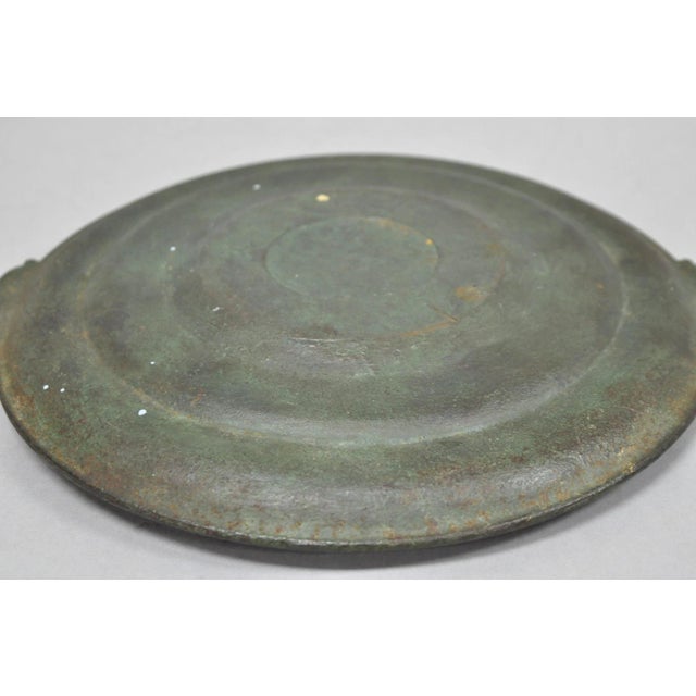 Vintage Roman Classical Style Figural Cast Iron Twin Handle Charger Dish For Sale - Image 9 of 12