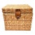 Vintage Woven Rattan Lidded File Storage Box For Sale