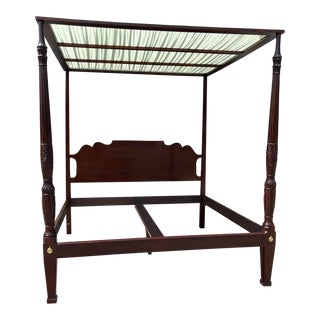 Late 20th Century Baker Historic Charleston Collection King Size Tester Bed For Sale