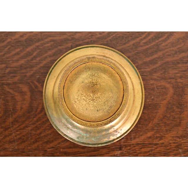 Bronze Tiffany Studios New York Bronze Doré Pedestal Bowl or Compote Dish With Bellflower Motif For Sale - Image 8 of 11