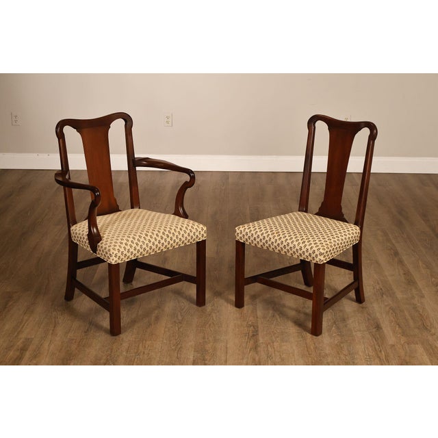 Queen Anne Kittinger Colonial Williamsburg Adaptation Set Of Eight Mahogany Dining Chairs For Sale - Image 3 of 18