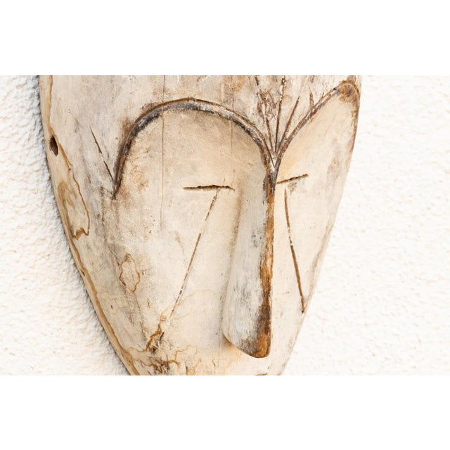 1950s Powder White Painted African Mask For Sale - Image 5 of 9