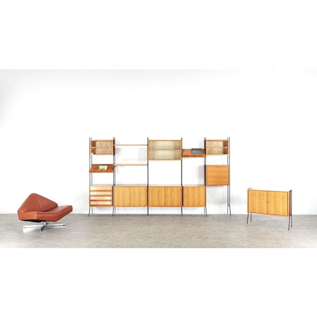 Mid-Century Modern German Cherrywood Regal Wall Unit For Sale - Image 6 of 14