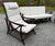 A beautiful and stylish mid century modern boho chick bamboo sofa, lounge chair and sling chair set in the style of Ficks...