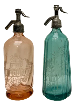 French Art Deco Soda Syphons, 1920s, Set of 2