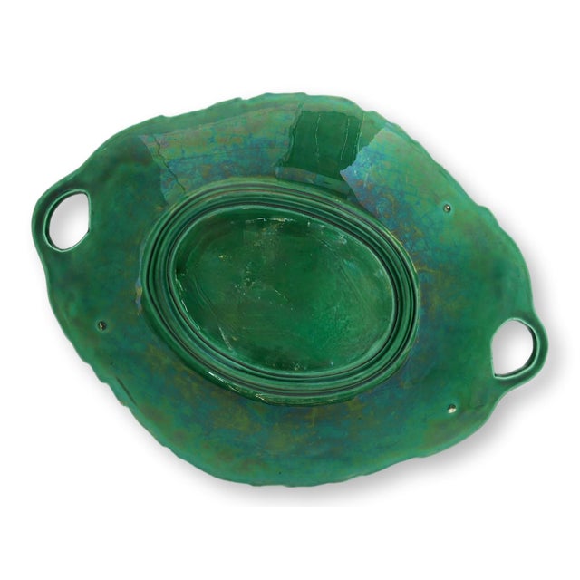 English Late 19th Century English Green Majolica Serving Dish For Sale - Image 3 of 3