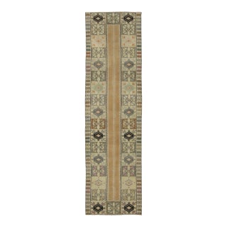 Vintage Turkish Runner With Pastel Floral Medallion Design - Rug & Kilim For Sale
