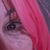 Gone Fey by Shaina Craft | Oil on wood panel Portrait of a person with pink hair and an expressive gaze. For Sale
