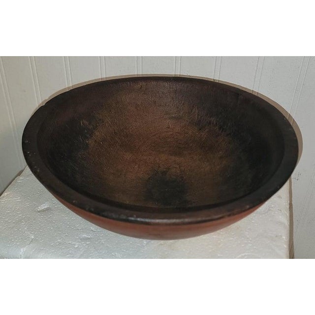 19th Century 19Thc Original Red Painted Wood Bowl For Sale - Image 5 of 5