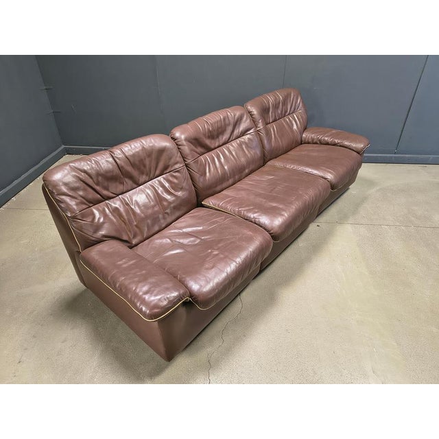 Chocolate Leather DS66 Sofa Set from de Sede, 1960s, Set of 5 For Sale - Image 9 of 10