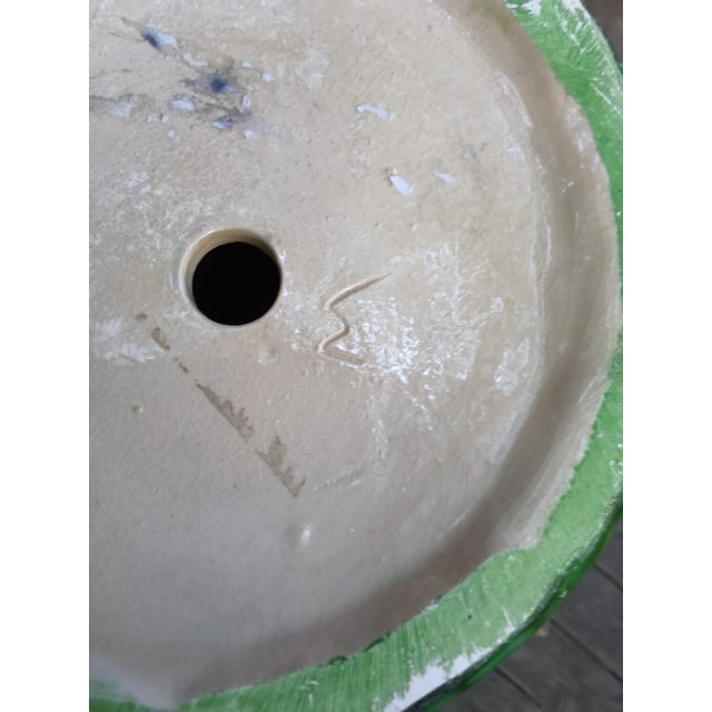 Rare Antique C. 1910 J.W. Brush -McCoy Majolica Pottery Planter/Jardinier – "W" Mark With Maker's Base Drainage Hole For Sale - Image 4 of 15