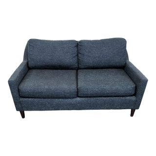 West Elm Modern Dark Gray Loveseat For Sale