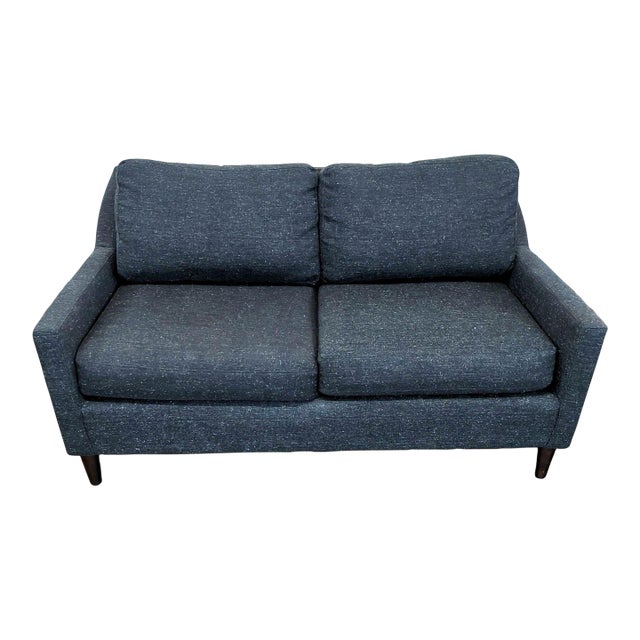 West Elm Modern Dark Gray Loveseat For Sale