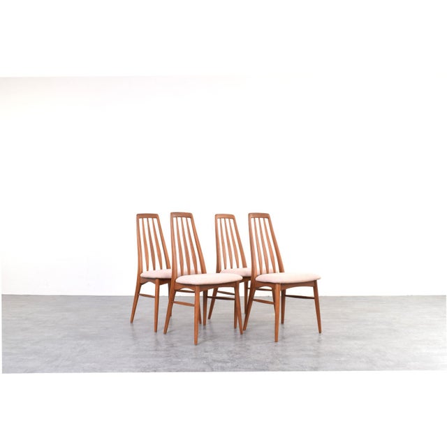 Mid-Century Modern Eva Dining Chairs in Teak and Wool by Niels Koefoed for Koefoed Hornslet, 1960s, Set of 4 For Sale - Image 14 of 14