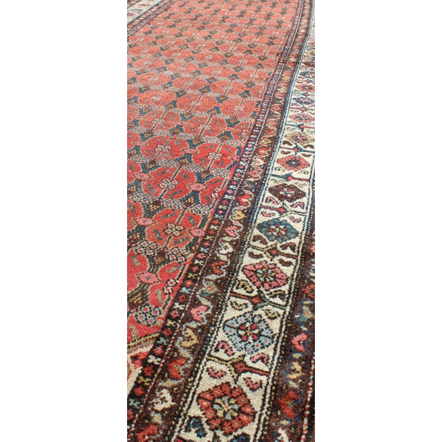 Antique Persian Malayer Runner With Allover Lattice Design in Red 3'6 X 10'10 For Sale In Atlanta - Image 6 of 6