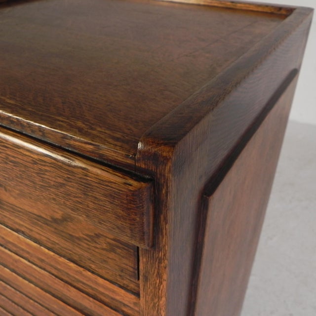 Oak Roller Shutter Cabinet, 1930s For Sale - Image 12 of 18
