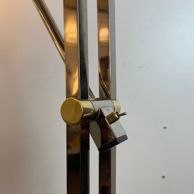 Chrome and Brass Floor Lamp by Deknudt, 1980s For Sale - Image 10 of 17