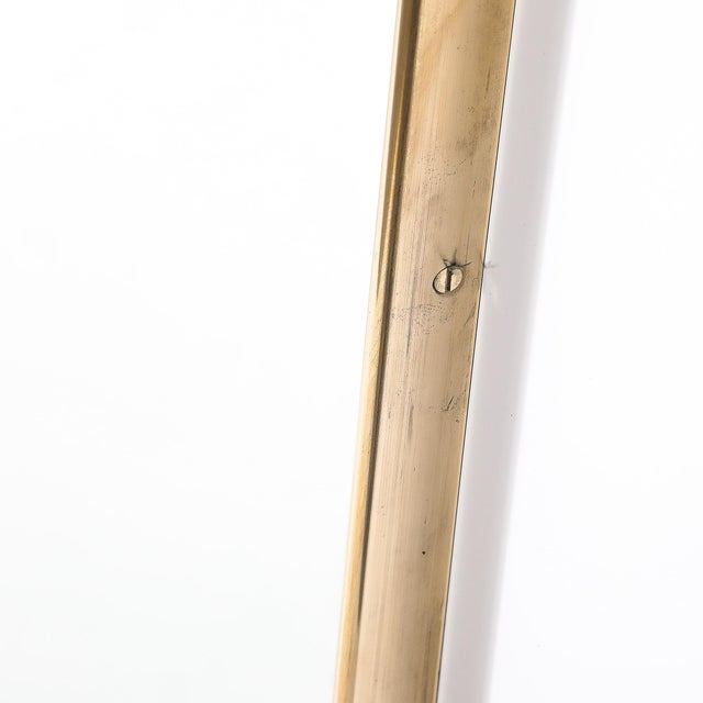 Mid-Century Modernist Brass Wrapped Mirror W/ Curvilinear Tapered Form For Sale - Image 10 of 11