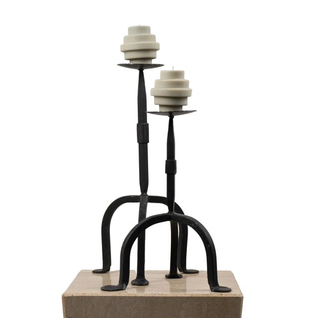 Vintage Iron Candle Holders For Sale In New York - Image 6 of 11