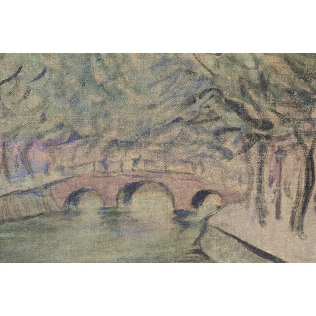 1900 Original Hague Netherlands Canal Cityscape by Max Fleischer For Sale - Image 4 of 7